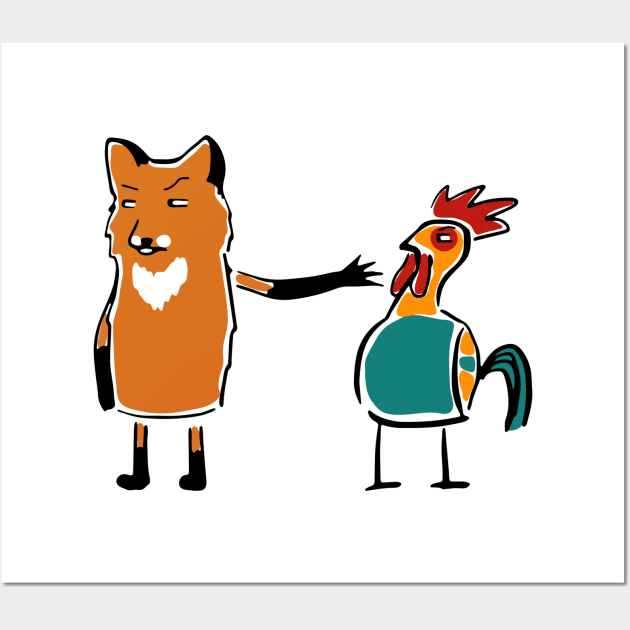 Fox & Rooster Wall Art by Mako Design 